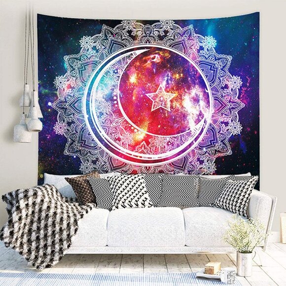 Large Celestial Wall Hanging Tapestry Art Decoration Living Room Picnic Mat - Picture 4 of 5